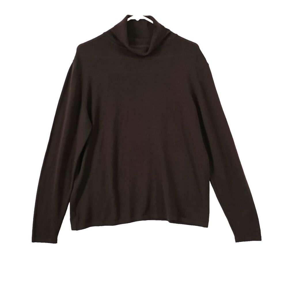 Henry Bendel Extra fine Merino Wool Cowl Neck sweater Mens Brown Sz L